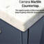 Meuble-lavabo bleu marine 36 po Avec comptoir en marbre, robinet et miroir à DEL - meuble-lavabo comptoir x P 22 po, salle de bain supérieure-130431020