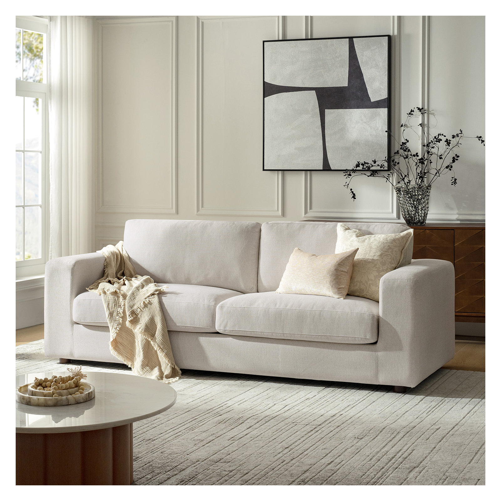 Carley Slipcovered Sofa, Oatmeal