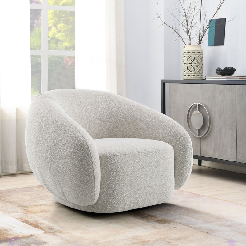 Fauteuil Isabel Boucle beige avec pivot