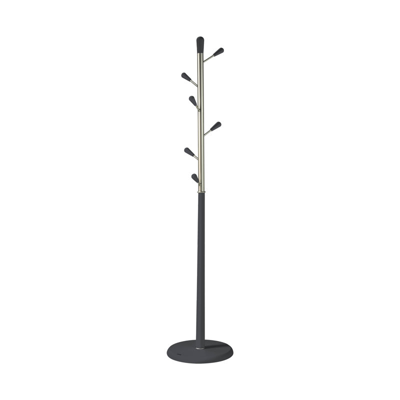 Beehler Freestanding 6 - Hook Coat Rack, Jet Black