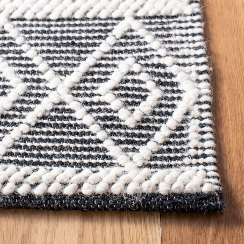 Dardanelle Natura Hand Woven Wool Cotton Geometric Rug in Cream/Gray, Rectangle 5' x 8'