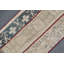Tapis turc rétro fait à la main dans un motif bleu saisissant pour un style de décoration distinctif bleu / beige