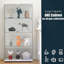Vitrine en verre avec tablette et 2 portes, bibliothèque avec éclairage à DEL pour chambre à coucher, salon