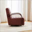 Fauteuil d'appoint moderne rembourré pivotant à 360° de 78 cm de large, avec accoudoirs en bois massif et capitonnage confortable.