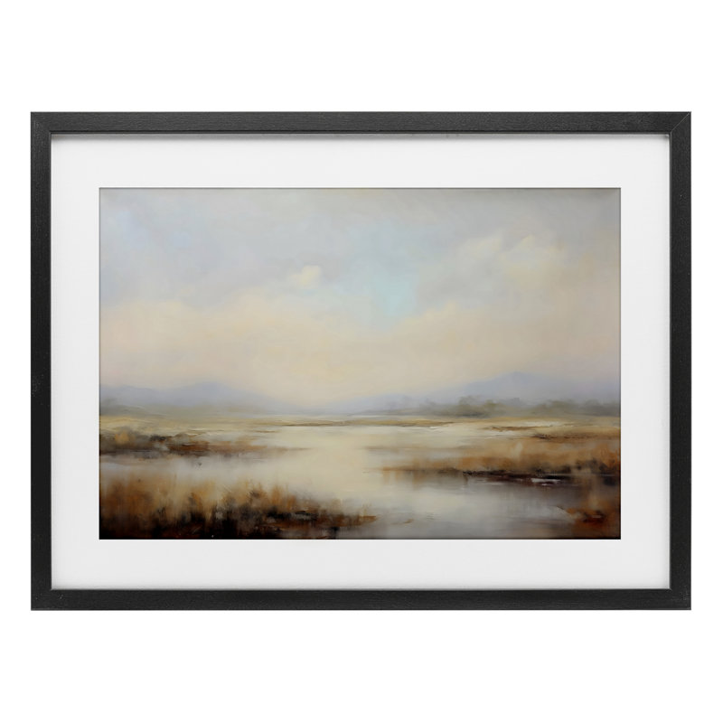 «Misty Wetlands Landscape», reproduction encadrée sous verre, design par LSR Creative Studio, H 14 po x l 20 po