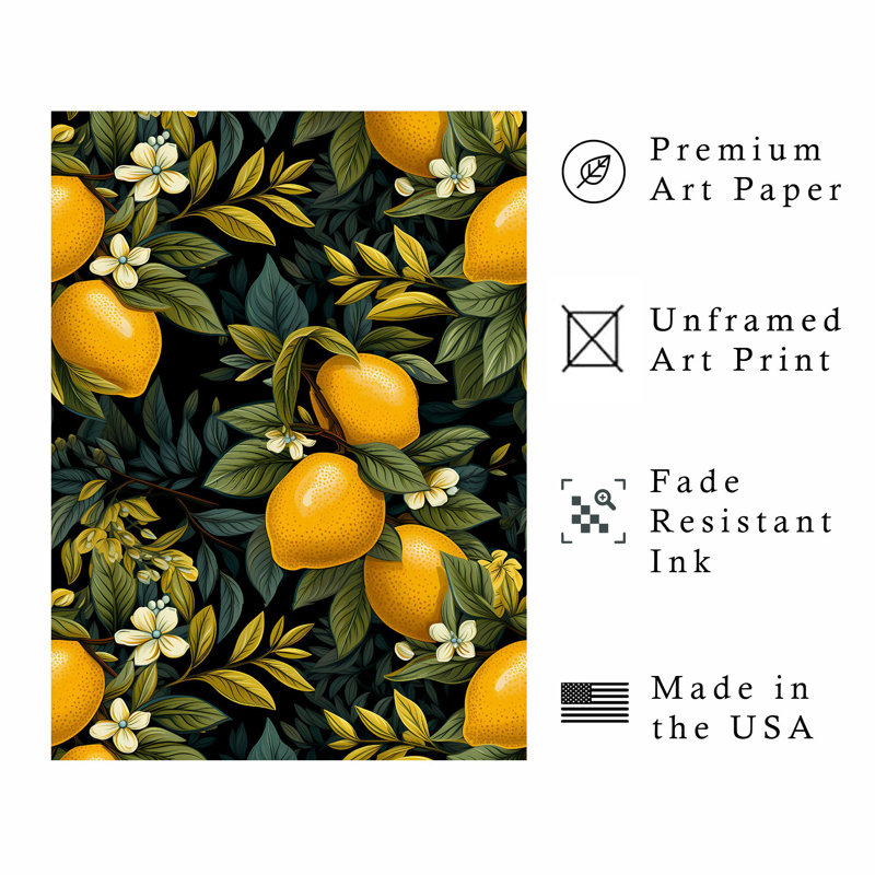 «Food and Kitchen Lemon Dreams XVIII», reproduction d'art moderne sans cadre, H 30 po x l 20 po