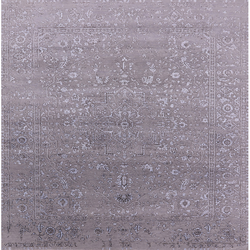 Tapis oriental gris Lorena, Carré 7 pi