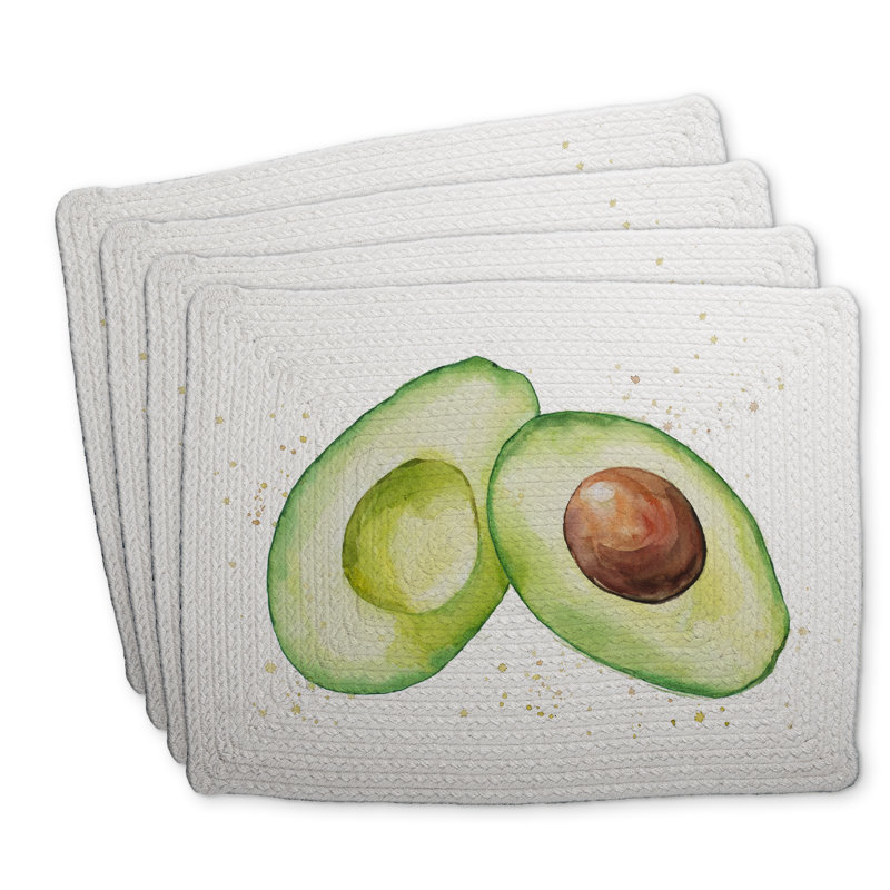 Ensemble de 4 napperons en polyester aquarelle