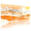 Abstrait, paysage désertique, coucher de soleil, ciel, montagnes, nuages, lumière du soleil, ensemble de 3 impressions sur toile-34777062