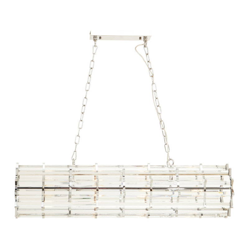 Anabranch 8 - Light Square/Rectangle Pendant, Silver