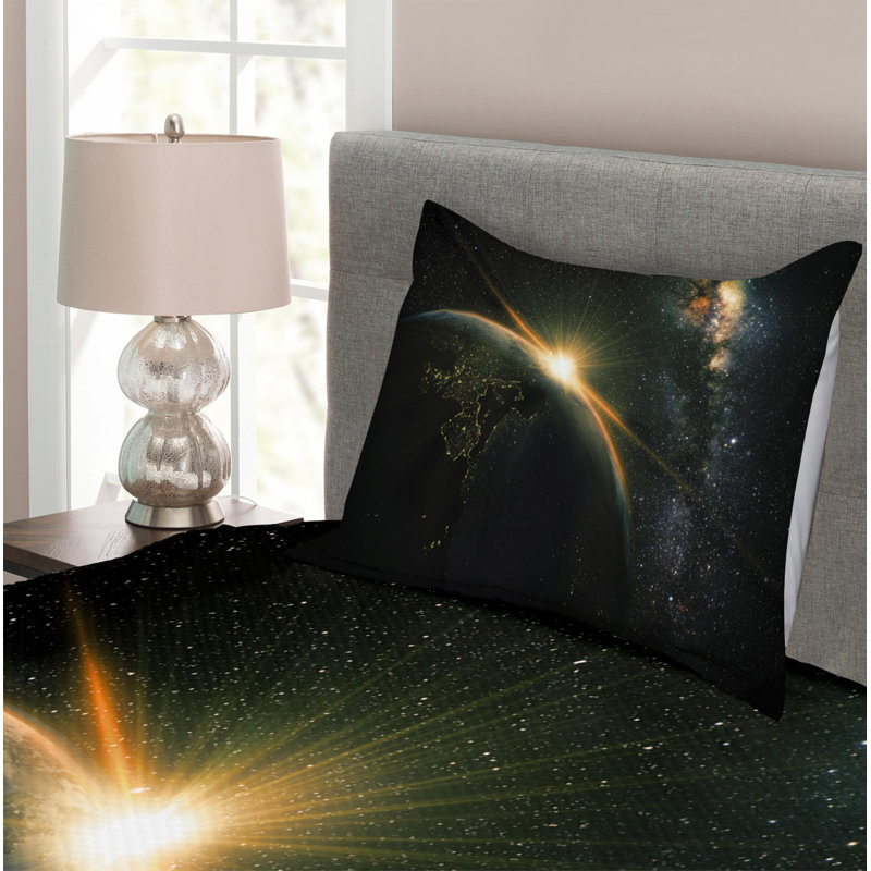 Galaxy Modern & Contemporary Polyester Coverlet, Twin Coverlet + 1 Sham