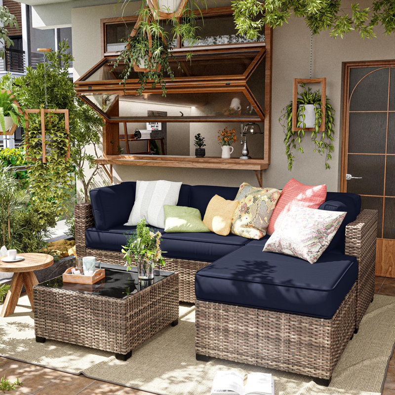 9 Pcs Outdoor Cushion Slipcovers All-Weather Patio Cushion Covers For Outdoor Furniture, Covers Only, Navy