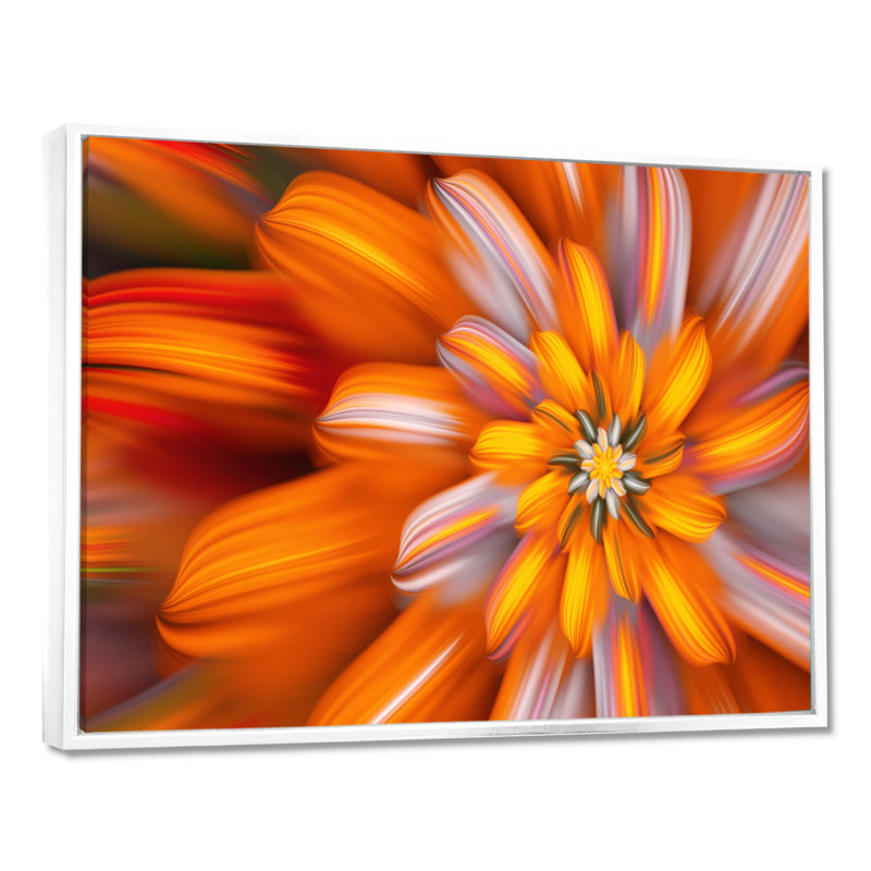 Impression sur toile Massive Orange Fractal, H 34 po x l 44 po, Cadre flottant blanc