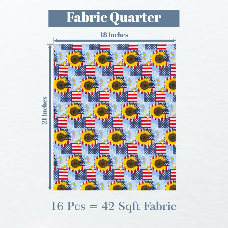 Ensemble de 16 pièces en tissu 100% coton de Dreamology, quarts de tissu, 18 po x 21 po, doux, 8 motifs de gras différents, paquet de tissu matelassé pour la couture, le patchwork, le bricolage, les sacs et la décoration intérieure