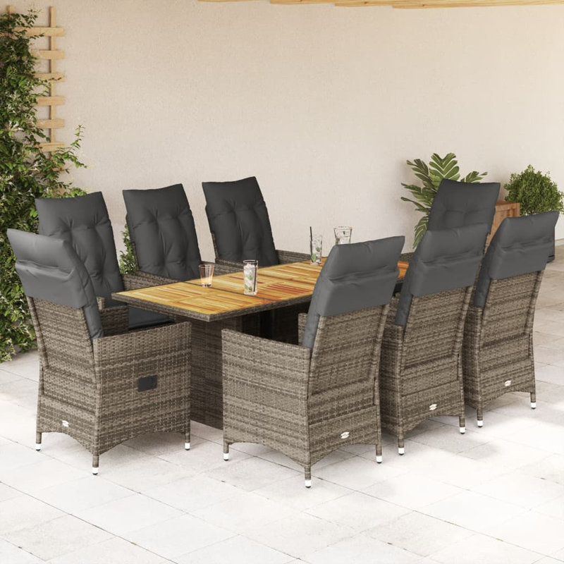  Garden Dining Set Grey