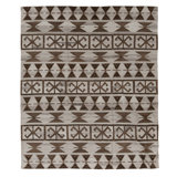 Flatweave Wool Geometric Area Rug in Chocolate And Coffee
