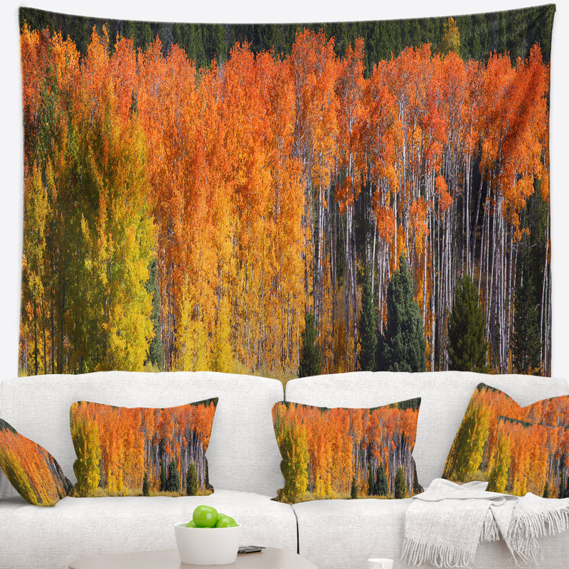 Tapisserie panorama à arbres de chute en polyester avec accessoires suspendus inclus, H 68 po x l 80 po