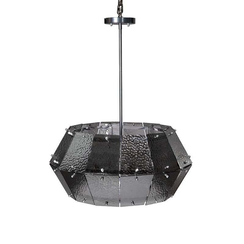 Obsidian Chandelier, Antique Silver, 13" H x 27" W x 27" D, 7 Lights