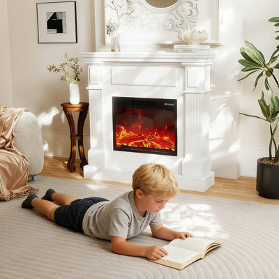43" Electric Fireplace Withmantel, Freestandingfireplace Heater