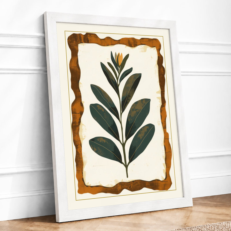 Study in Green Botanical - Framed Print, A1 - 84.1 x 59.4 cm, White