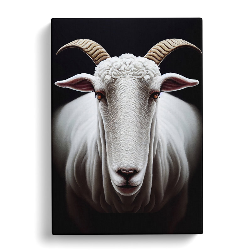 Profile Of A Sheep - Wall Art, 50cm H x 35cm W x 3cm D, Wrapped Canvas