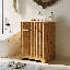 25"W Fluted Bathroom Vanity With Ceramic Sink & Adjustable Shelf