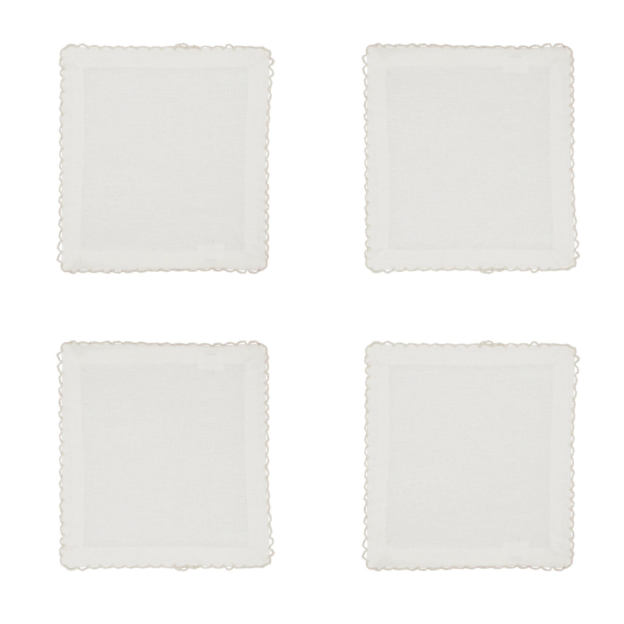 Vessie 20" Cotton Napkin, 18" x 18", Silver