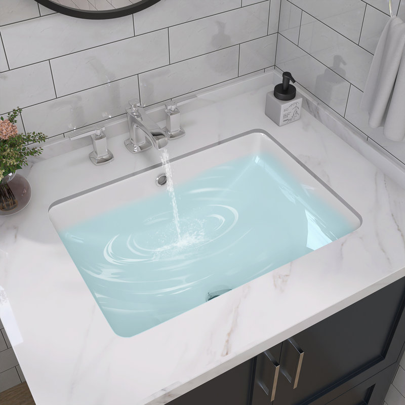 Lavabo de salle de bain rectangulaire encastrable avec trop-plein 21 "x 14 3/4"