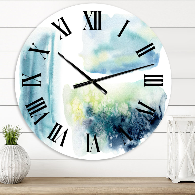 Nuage abstrait sous l'eau - horloge murale moderne, Surdimensionné