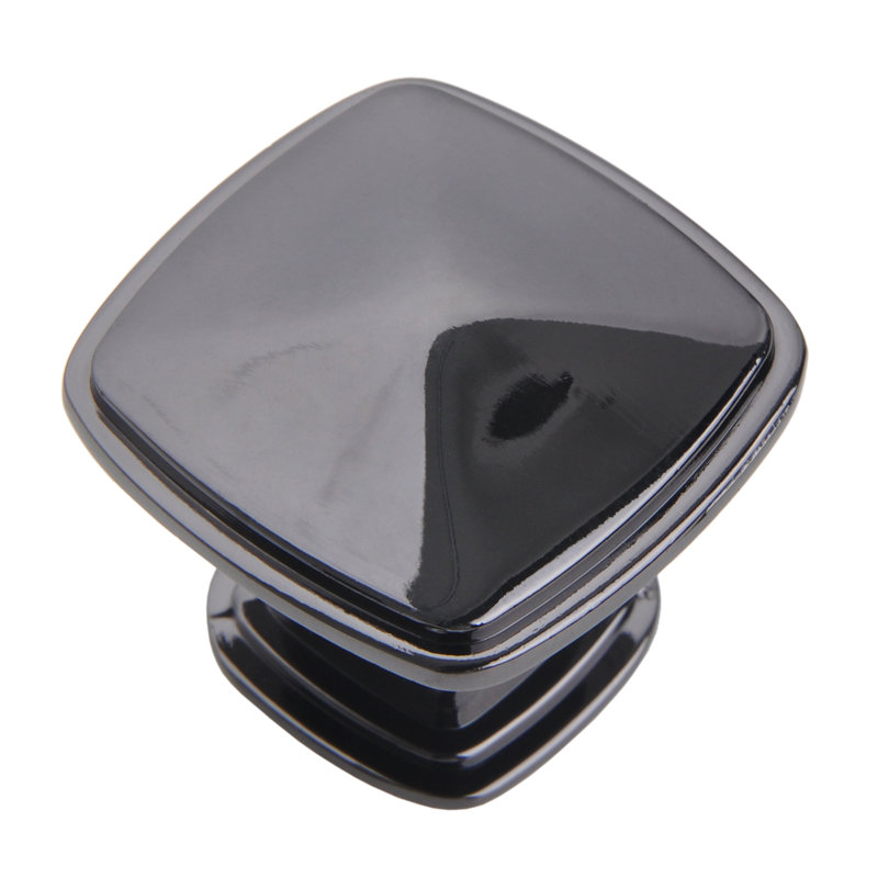 Utopia Alley Merle Deco Square Cabinet Ring Pull Knob - Decorative Cabinet Drop Pull Knobs for Cabinets and Drawers - Vintage Cabinet Hardware with Hand Finished Weathered Nickel - Metal Drawer Pull Knobs 1.3"