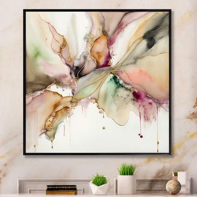 Liquide, univers avec une touche d'or IV - reproduction sur toile