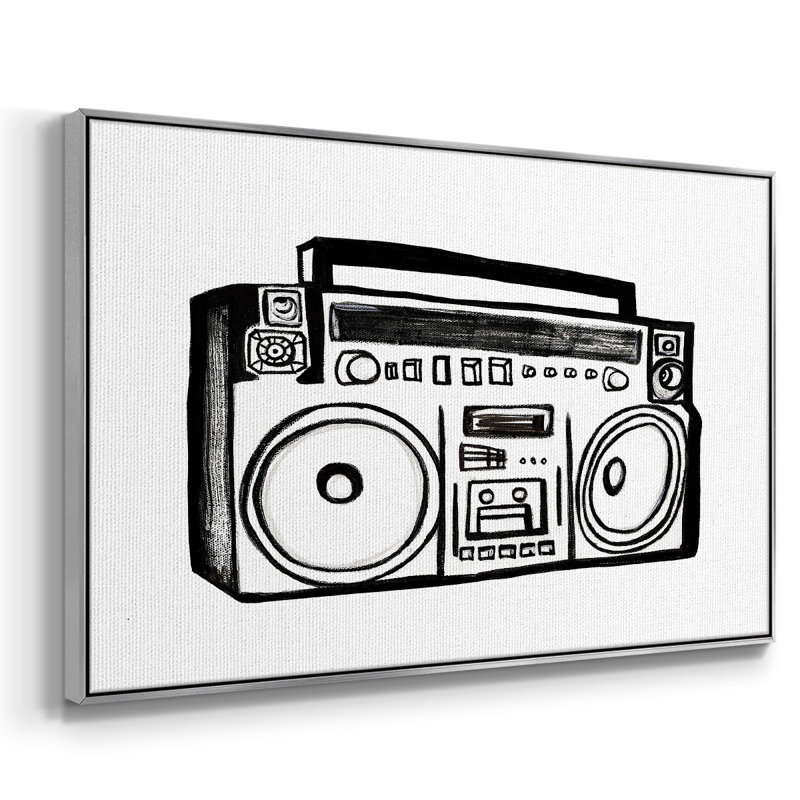 Toile tendue avec châssis Boombox, H 25 po x l 37 po x P 2 po, Encadrement argenté