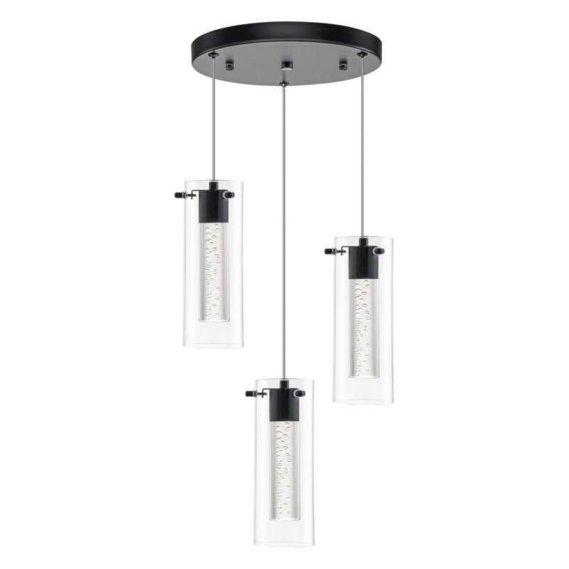 Luminaire suspendu à DEL 3 lumières Kamarian, Noir