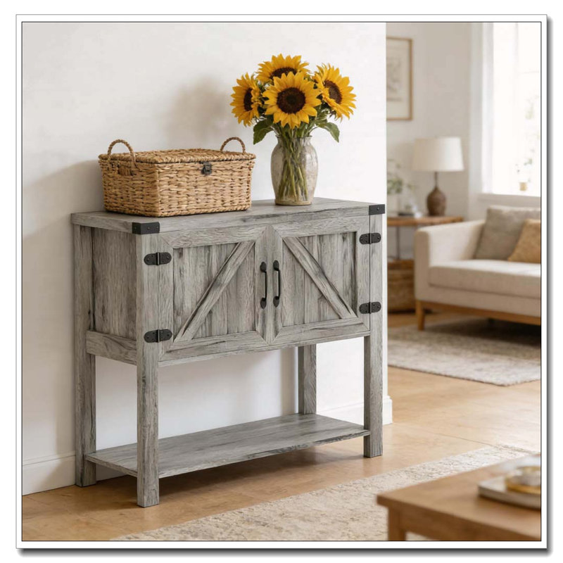 Armoire de rangement robuste pour entrée avec pieds surélevés, Gris
