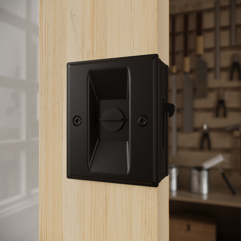 Porte de garde-manger intérieure en bois de pin massif à 6 compartiments avec serrure d'intimité, Blanc/Noir, 30 po x 80 po