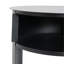 Table d'appoint ronde d'intérieur en métal à 3 niveaux avec armoire à porte coulissante, noir mat-1224031416