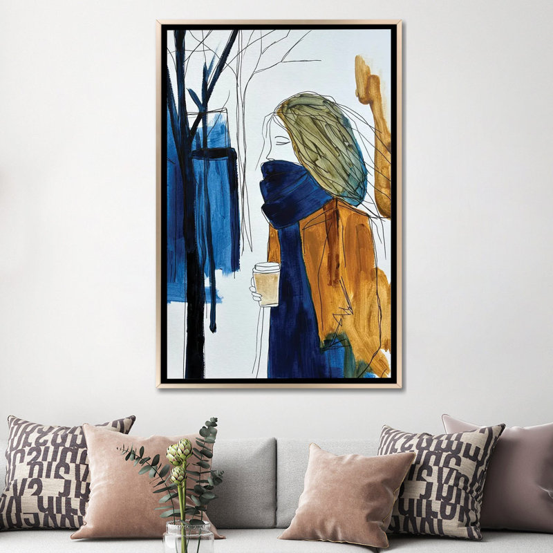 «My Morning Coffee», reproduction d'art sur toile encadrée, Champagne, H 60 po x l 40 po