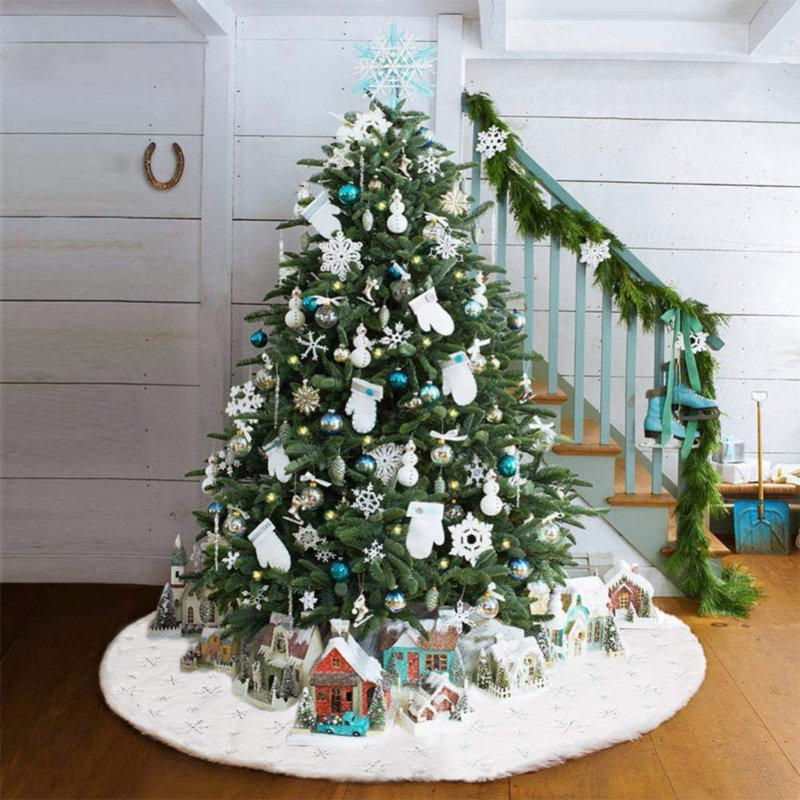 Jupe d'arbre de Noël en fausse fourrure