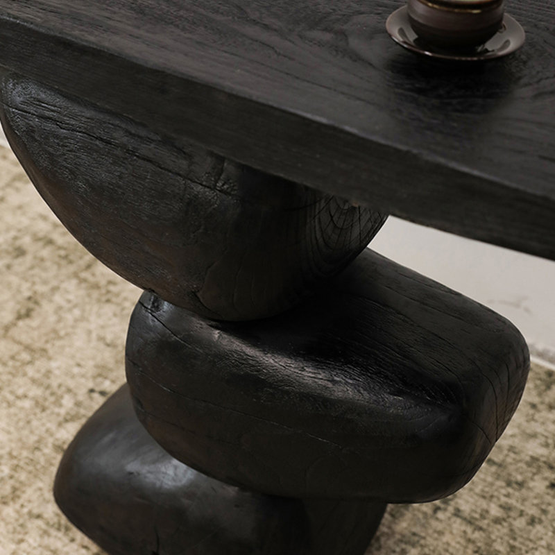 Retro Minimalist Art Solid Wood Console Table, 31.5" H x 55.12" W x 13.78" D
