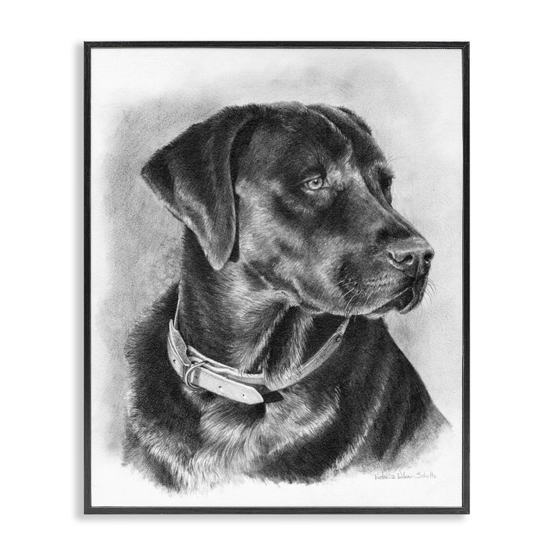 Dessin en noir par estampe numérique par Victoria Schultz, Giclée encadrée noir minuit, H 14 po x l 11 po