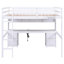Lit mezzanine double en blanc avec bureau, rangement et station de charge - avec tiroirs, fabrication en bois-118082998