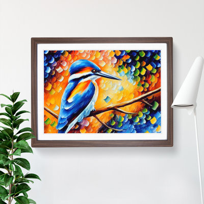 Kingfisher Bird Vol.4 Abstract - Framed Print