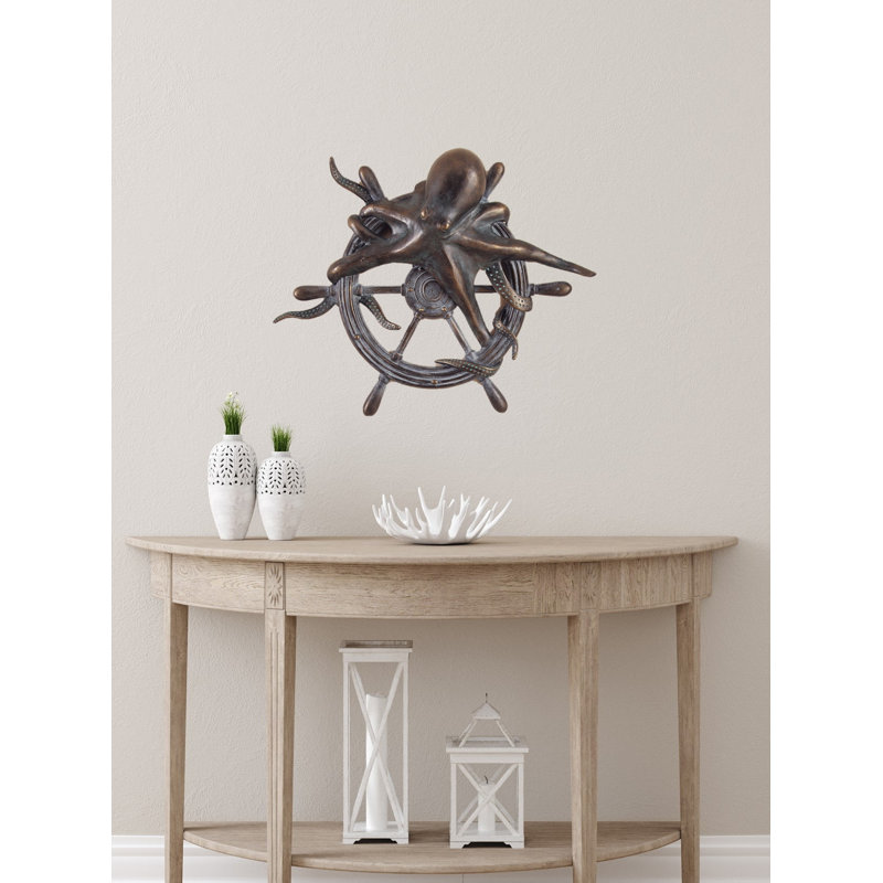 Octopus and Ships Wheel Wall Plaque