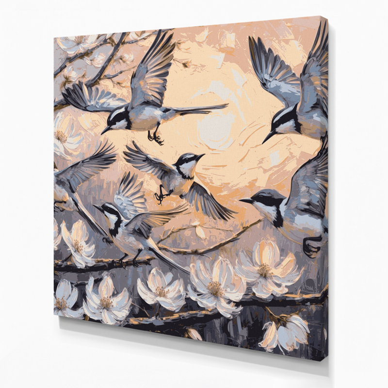«Birds Northern Mockingbird», art mural sur toile, H 12 po x l 12 po