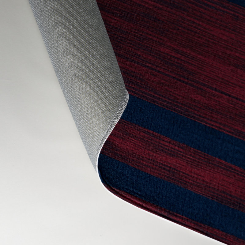Tapis intérieur / extérieur rouge HorizontalStripes, Rectangle 9 pi x 12 pi