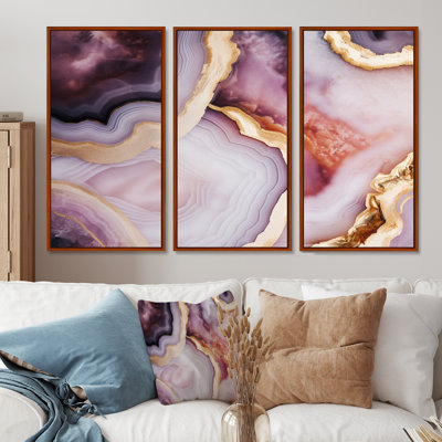 Marone - Marble Wall Art Living Room Set