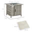 Abbigael Square Steel Propane Fire Pit Table