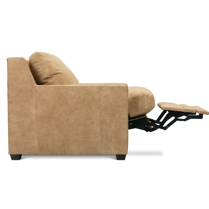 Sylvie Leather Zero Wall Power Recliner, Medium Wood