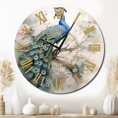 Horloge murale à l'encre bleue II