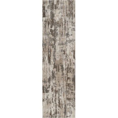 Andrew Beige & Gray Abstract High-Low Modern Rug